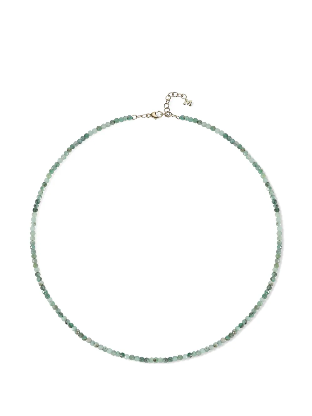 Mateo 14K yellow gold emerald beaded necklace - Verde