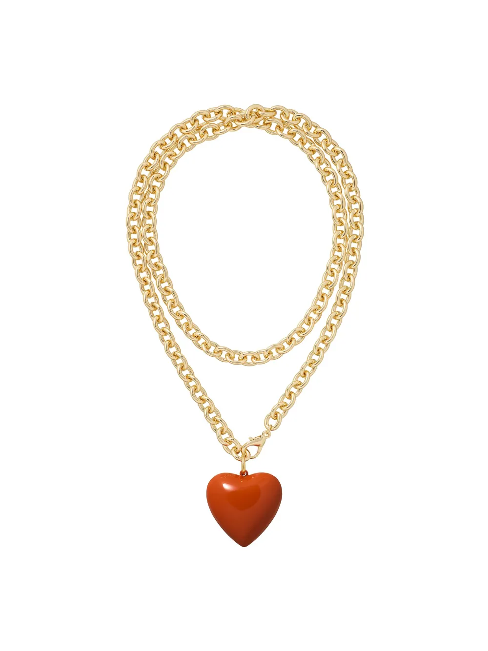 Roxanne Assoulin The Big Puffy Heart-charm Necklace In Gold