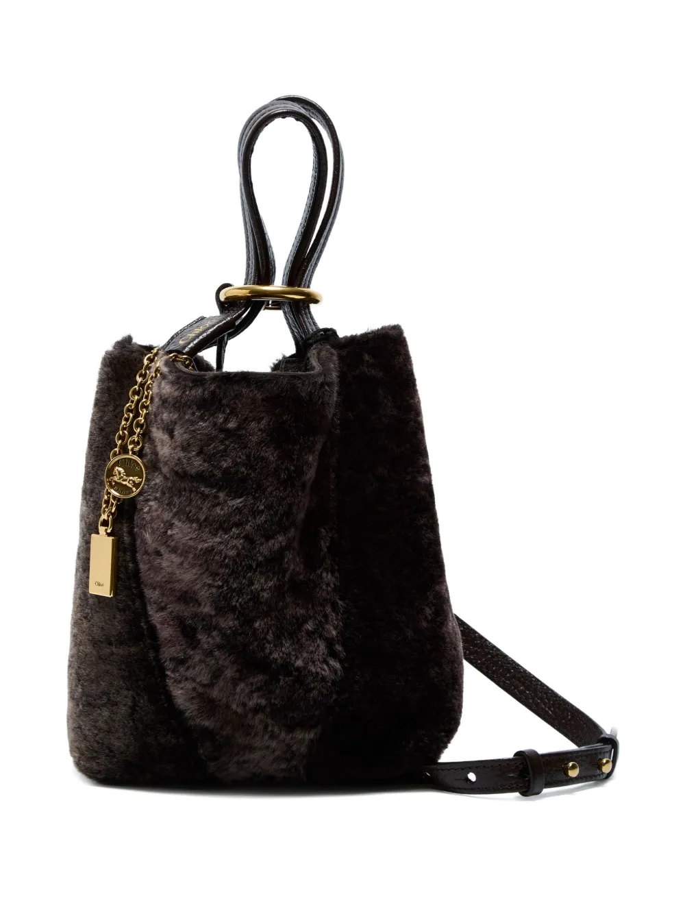 Chloé Spin kleine shopper met bedel Bruin