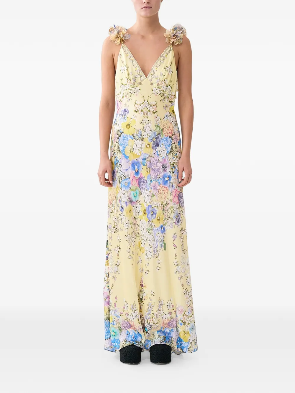 Camilla V-neck maxi dress - Geel
