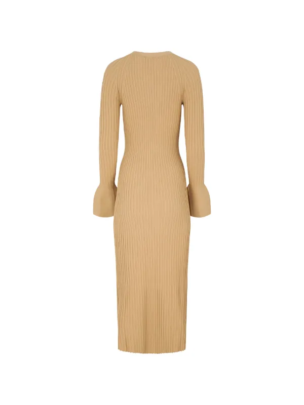 Alexis Trisha bell-sleeve Midi Dress | Brown | FARFETCH GE
