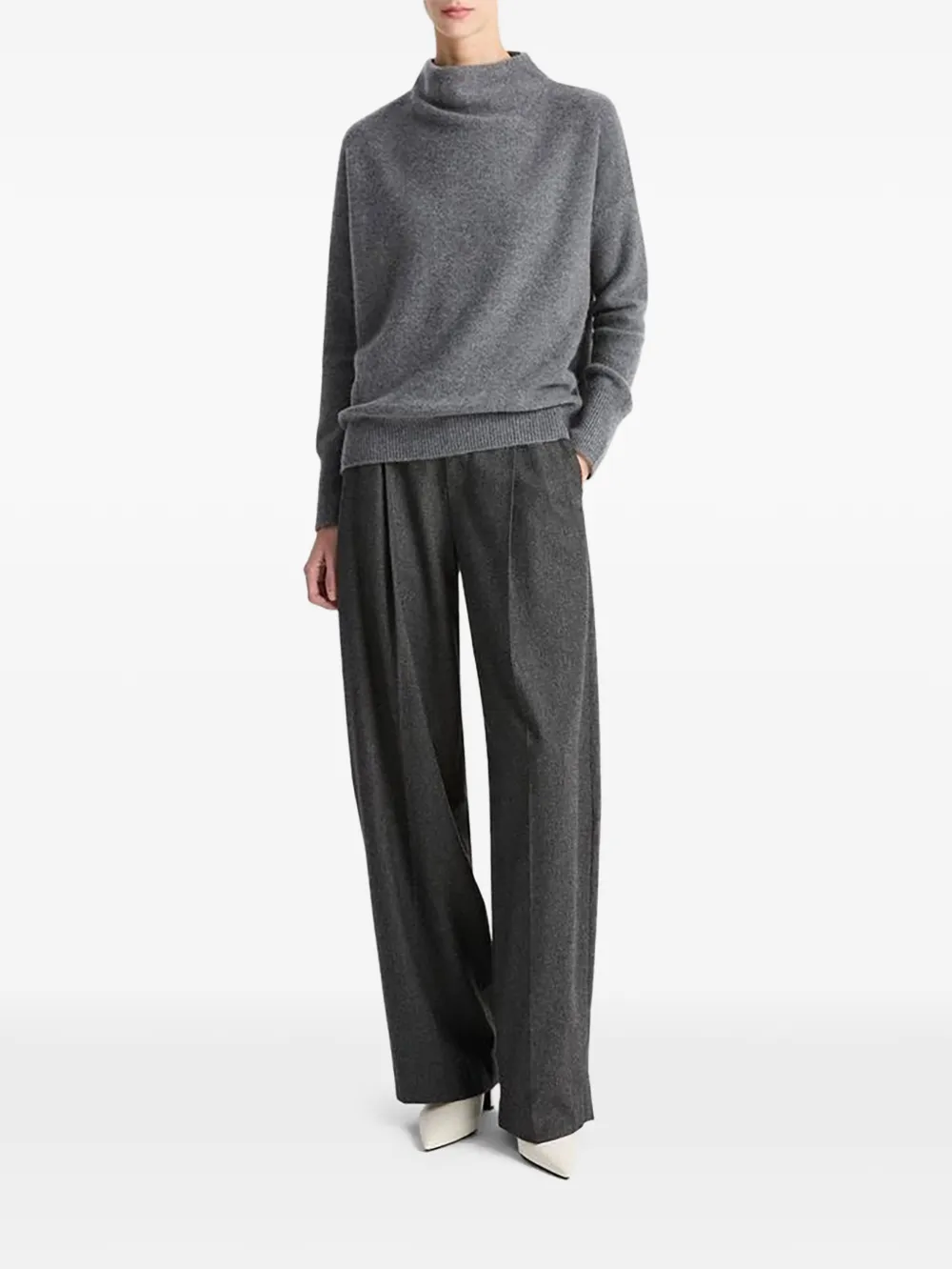 Vince Funnel-neck Sweater In Gray