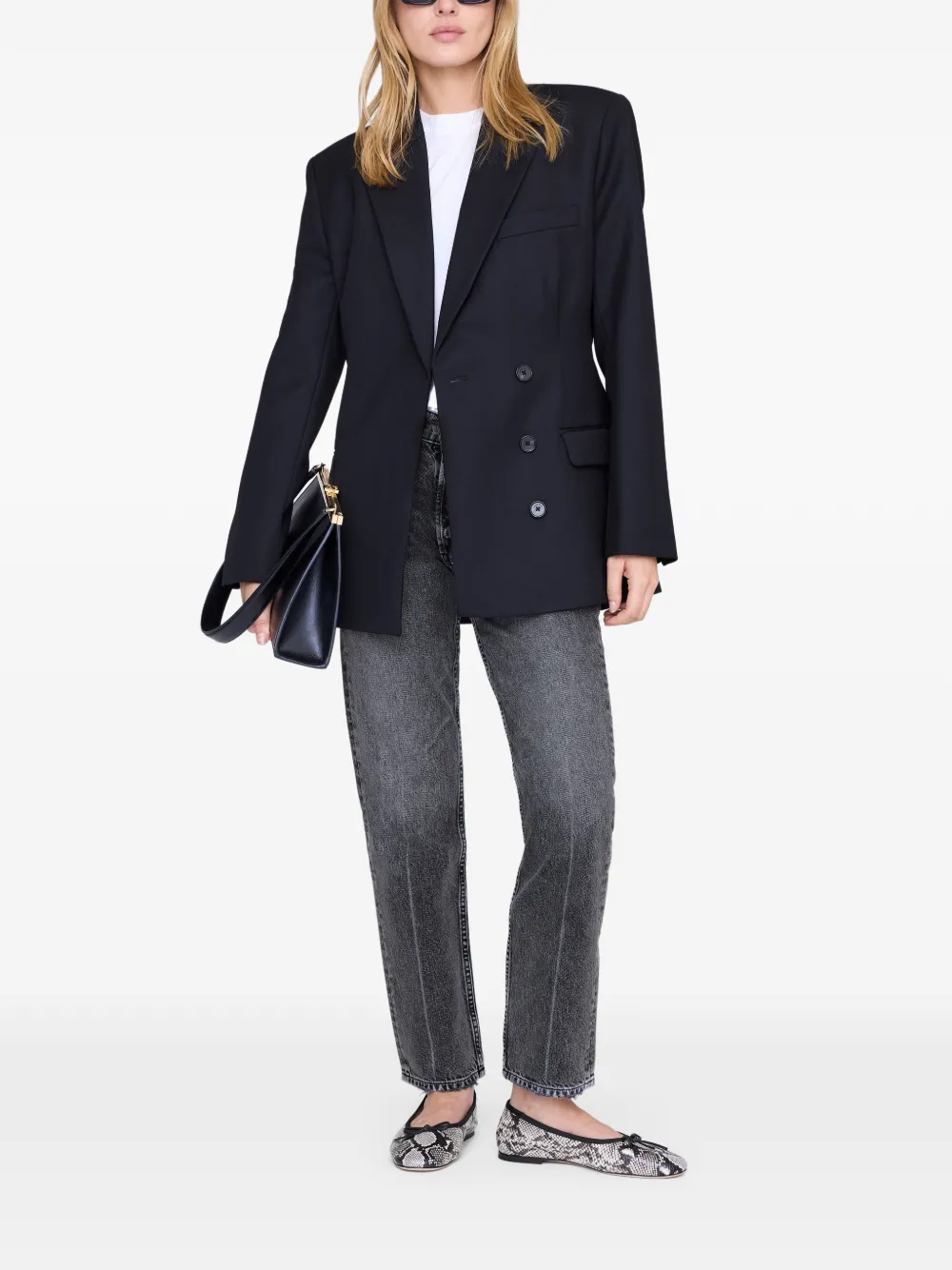 ANINE BING Jamie ballerina's met strik Wit