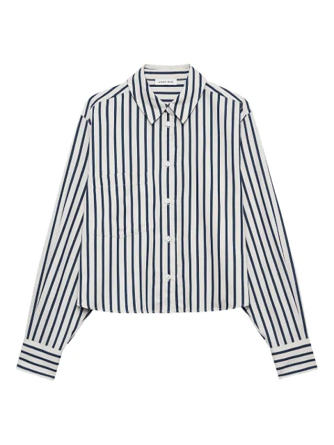 ANINE BING Essie striped cropped shirt