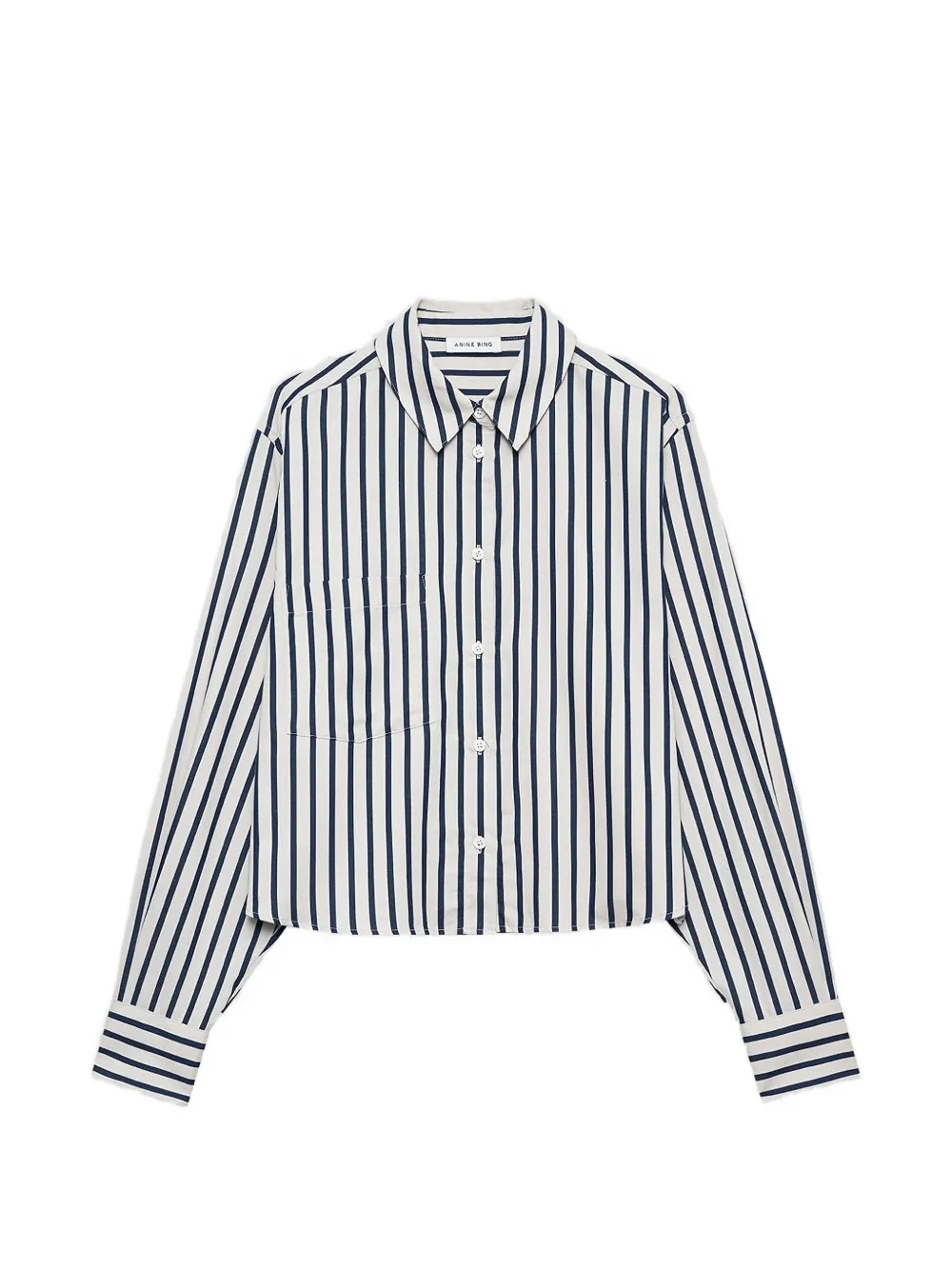 ANINE BING Essie striped cropped shirt - Weiß