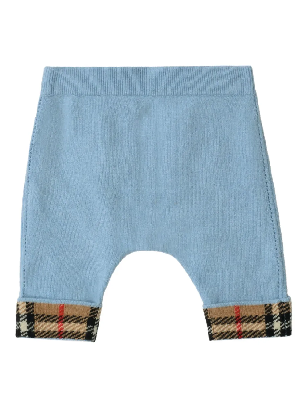 Burberry Check-trim Cashmere Trouser Set In Blue