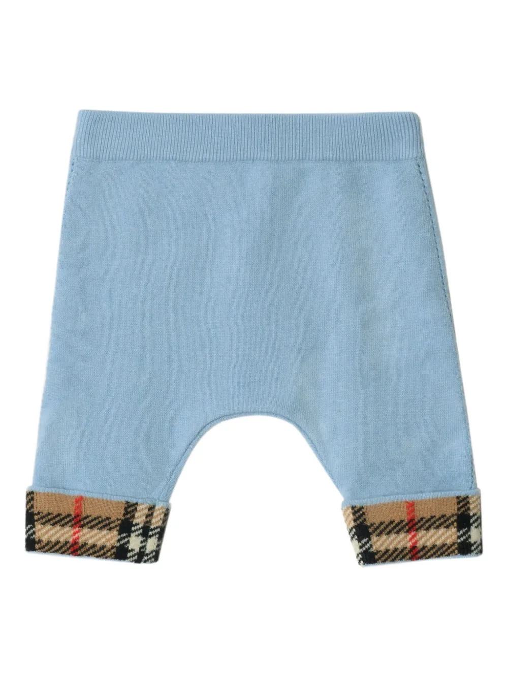 Burberry Check-trim Cashmere Trouser Set In Blue