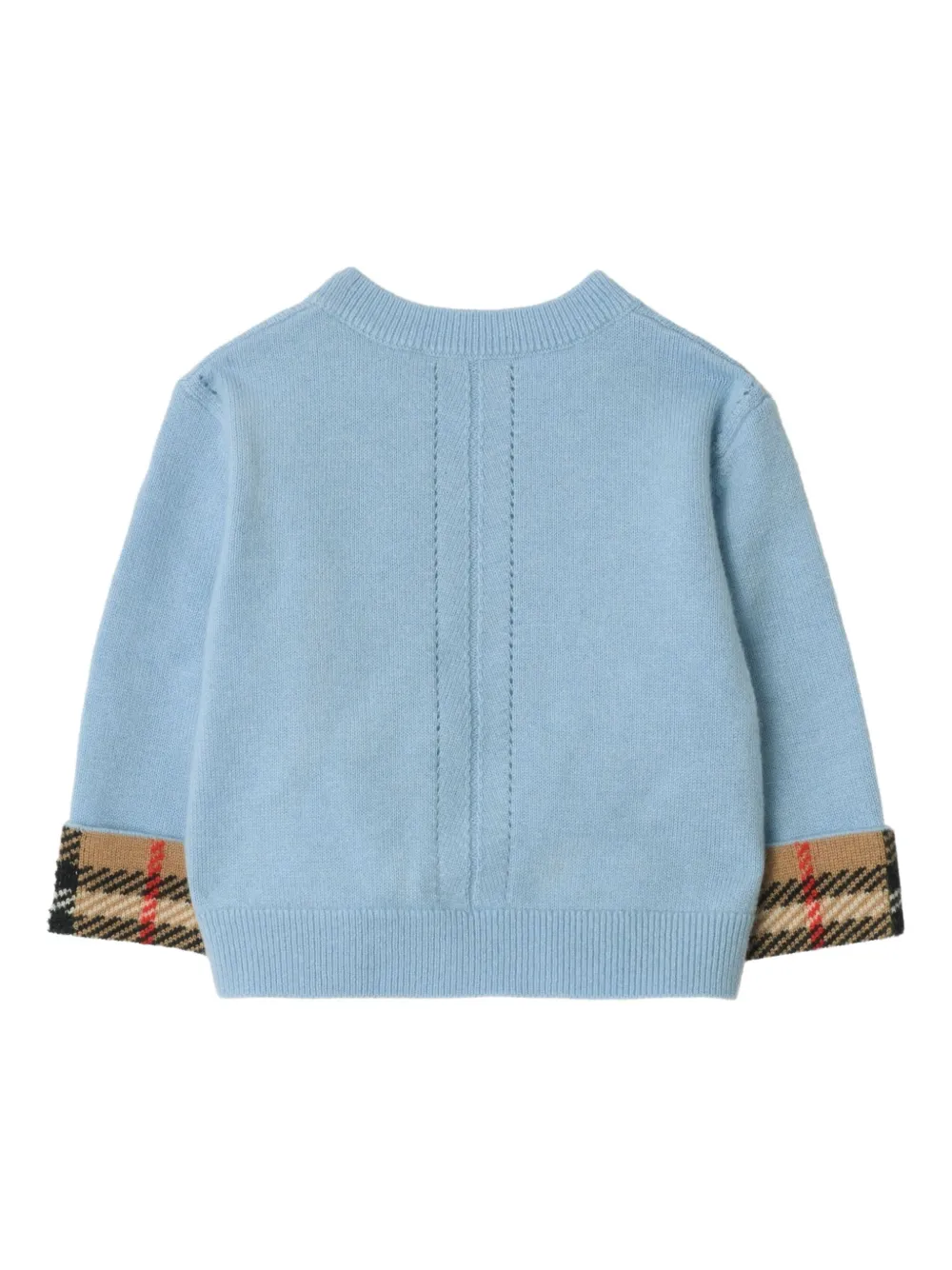 Burberry Check-trim Cashmere Trouser Set In Blue