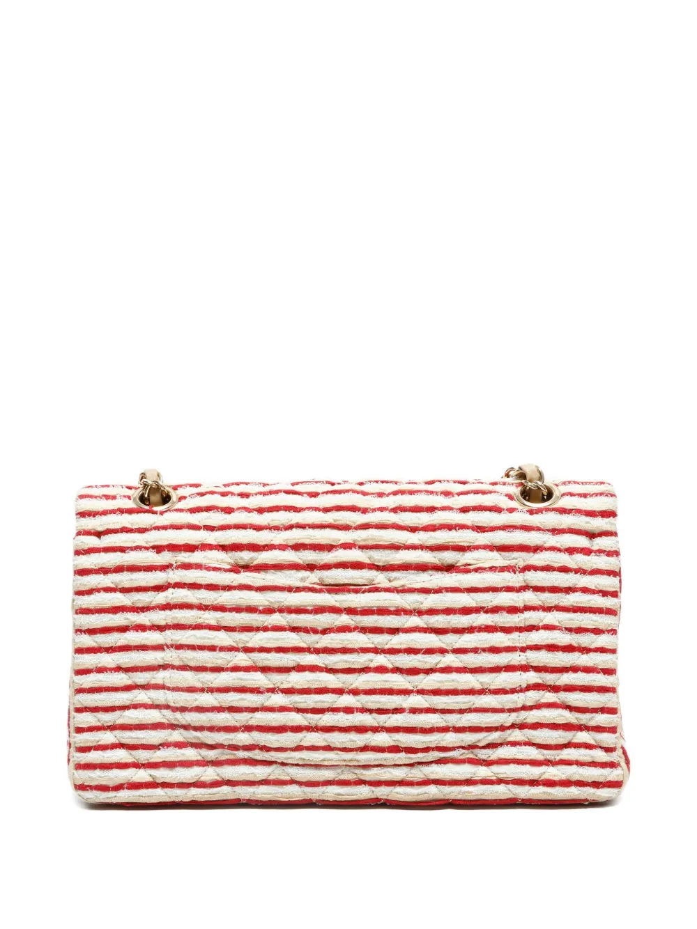 Pre-owned Chanel 2014 Double Flap Shoulder Bag In White