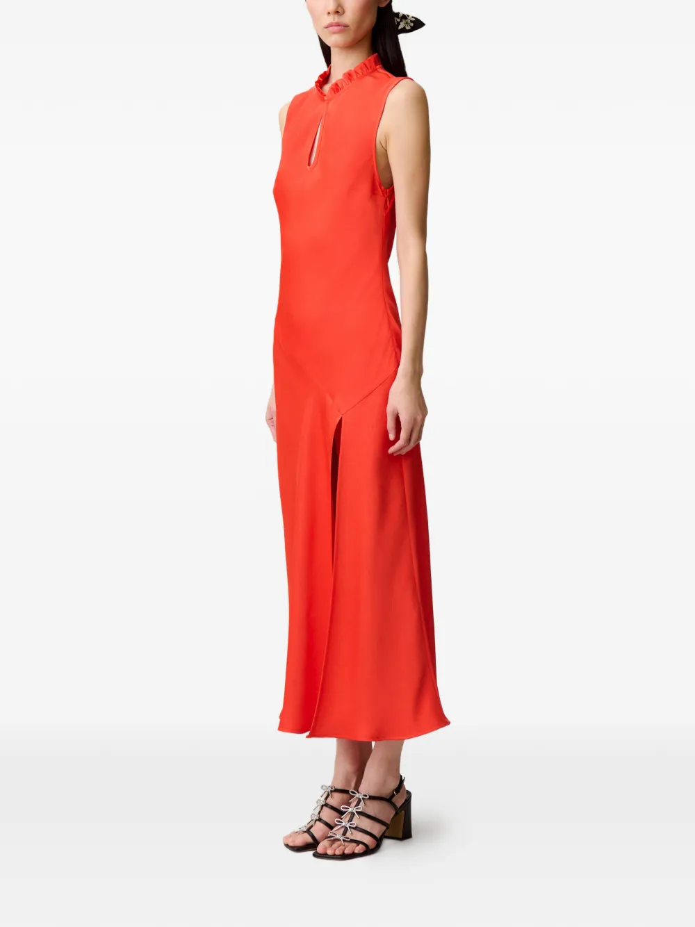Claudie Pierlot Jurk met ruches en uitgesneden details Rood