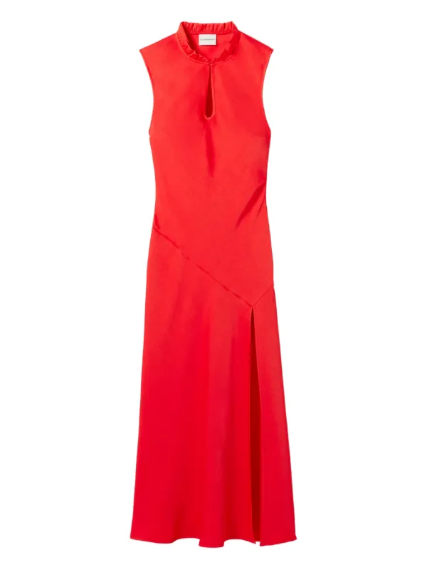 claudie pierlot red dress Long silk dress