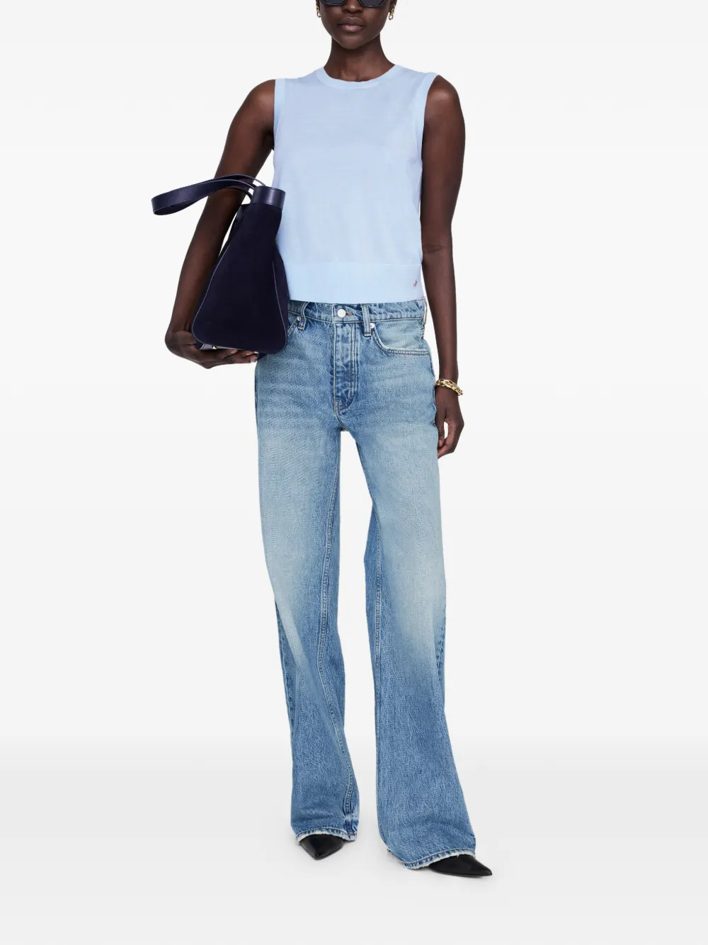 ANINE BING Moni mouwloze tanktop Blauw