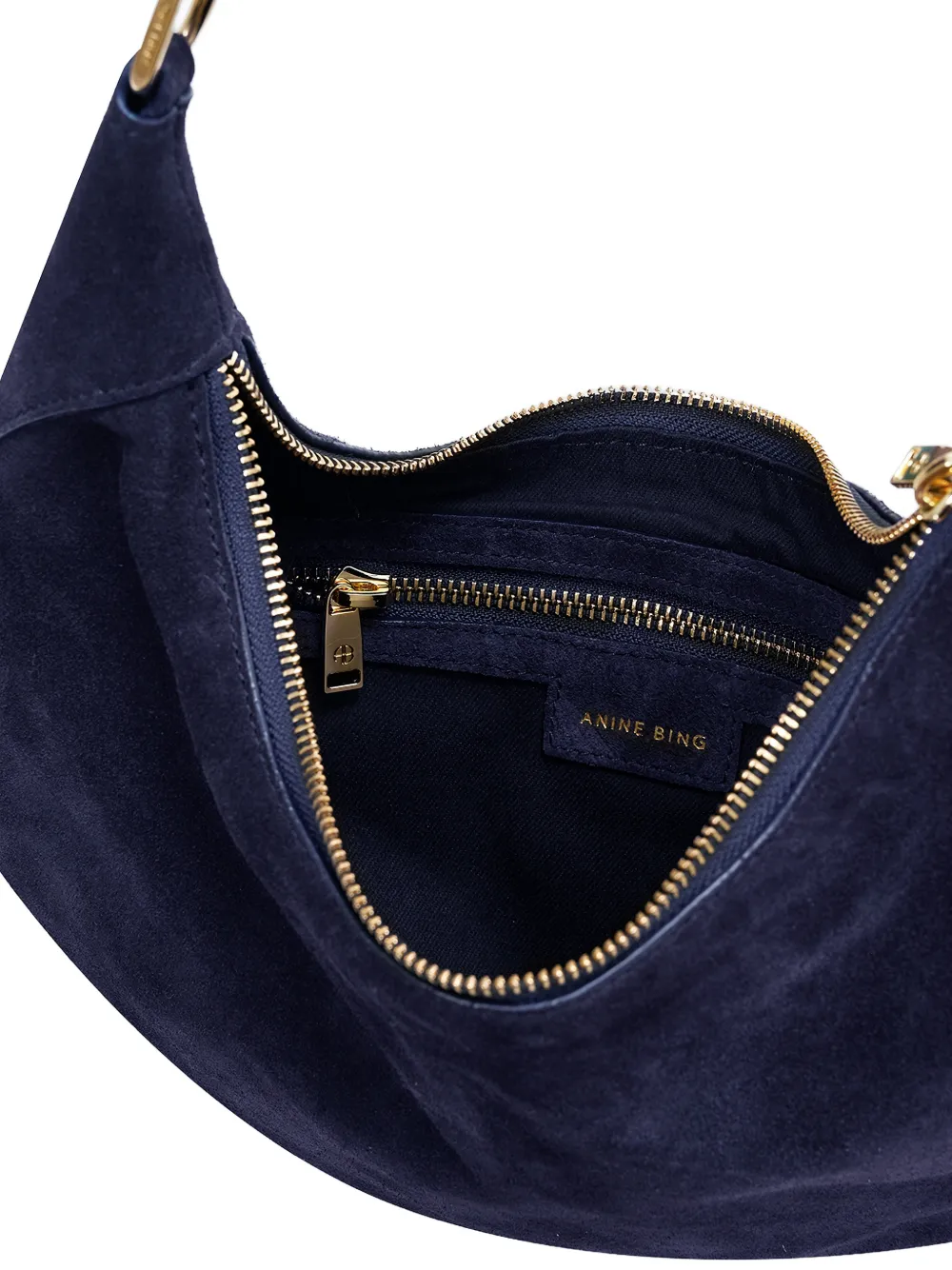 ANINE BING Kate Hobo schoudertas met ketting Blauw