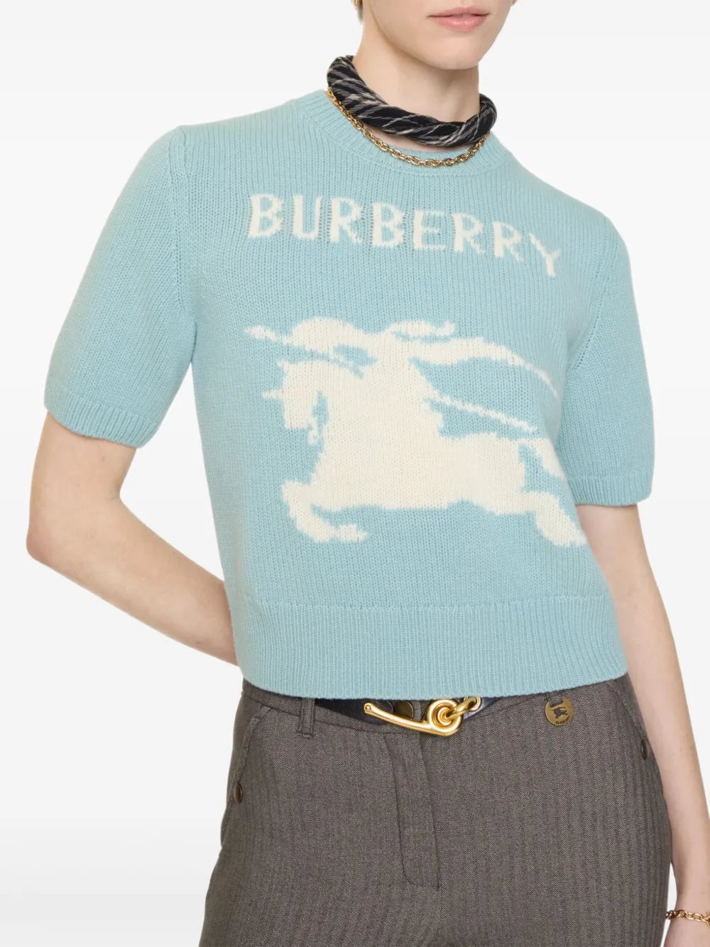 Burberry EKD trui met korte mouwen Blauw