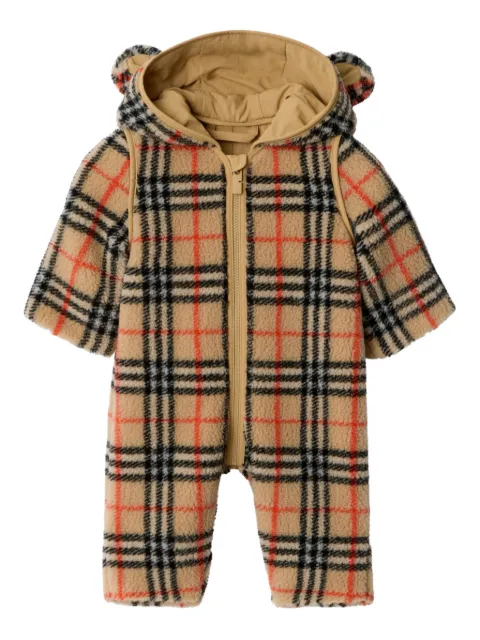 Burberry Kids checked hooded jumpsuit