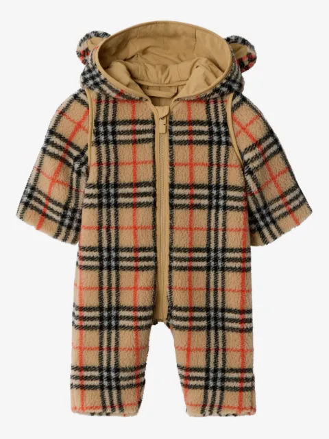Burberry Kids checked hooded jumpsuit