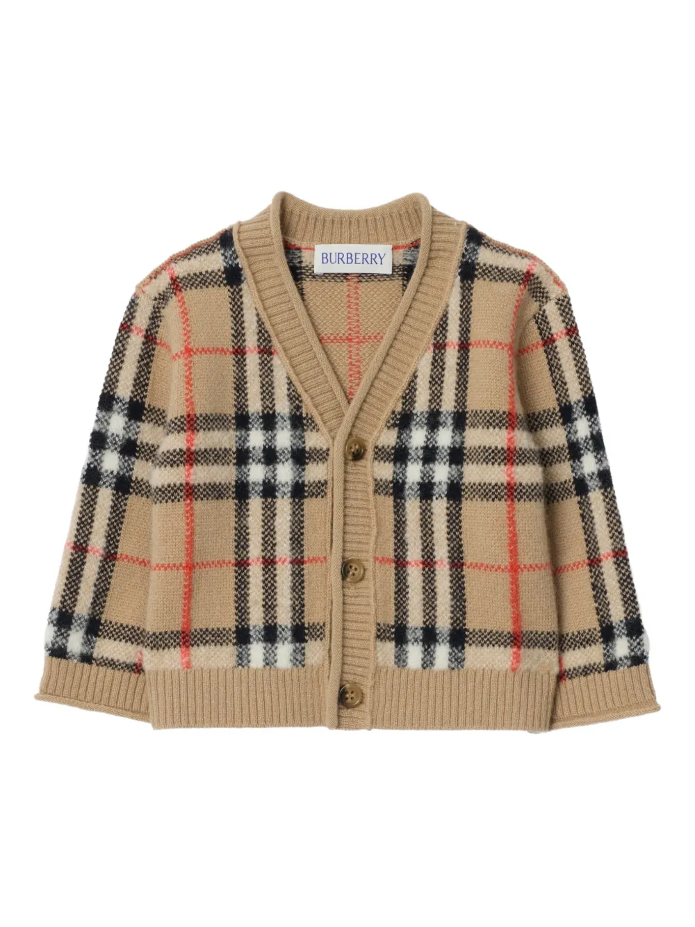 Burberry Kids Cardigan a quadri - Toni neutri