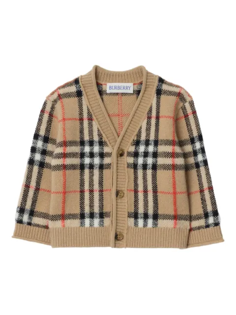 Burberry Kids 格纹针织开衫