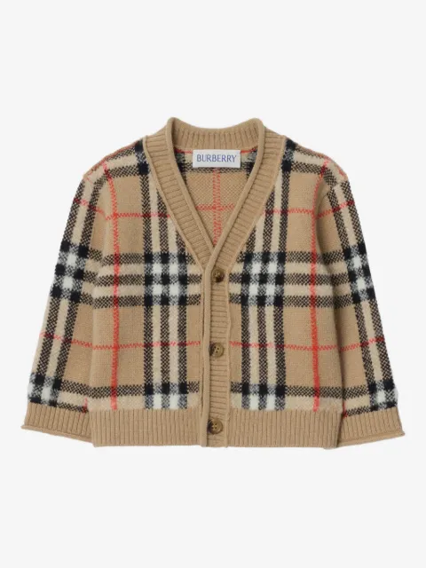 Burberry Kids checked knitted cardigan