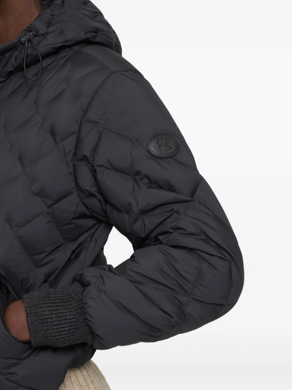 Burberry Check-stitch Nylon Delley Puffer Jacket In Black