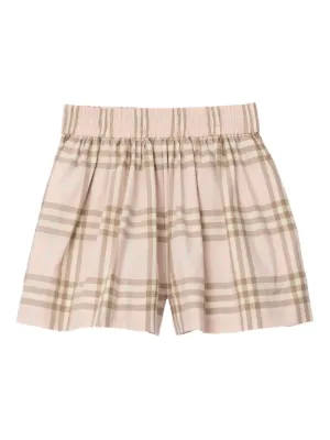 Burberry Kids Halford Check Print Shorts | Neutrals | FARFETCH