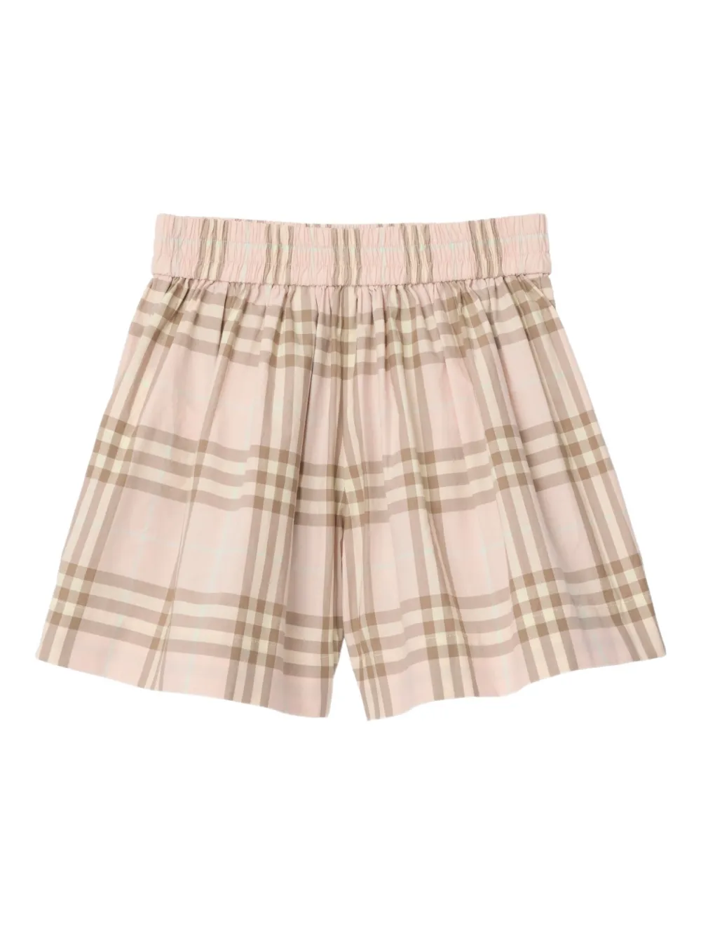  Burberry Kids Check Elasticated-waistband Shorts - Pink 
