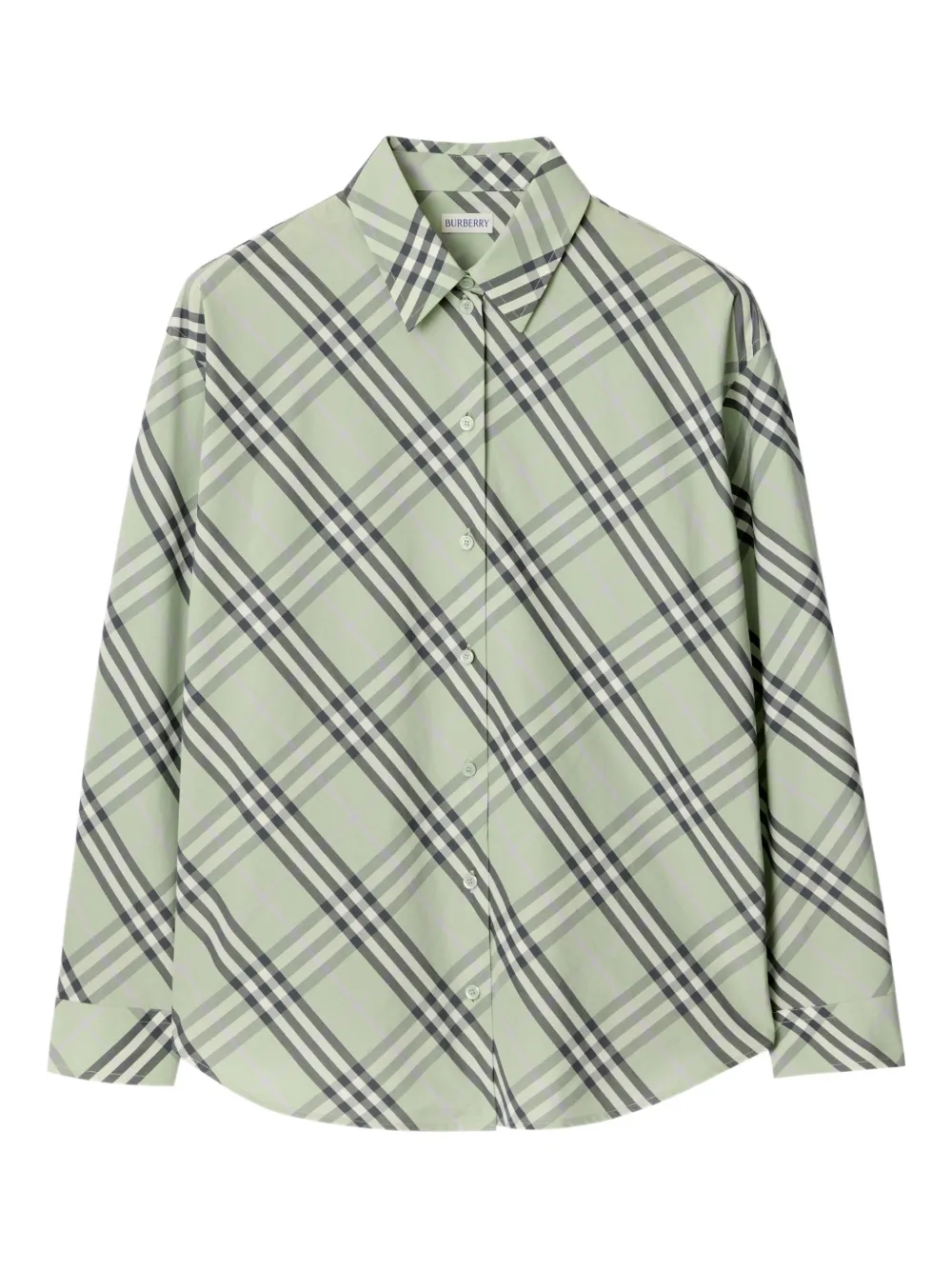 Burberry Check Cotton Shirt In Green