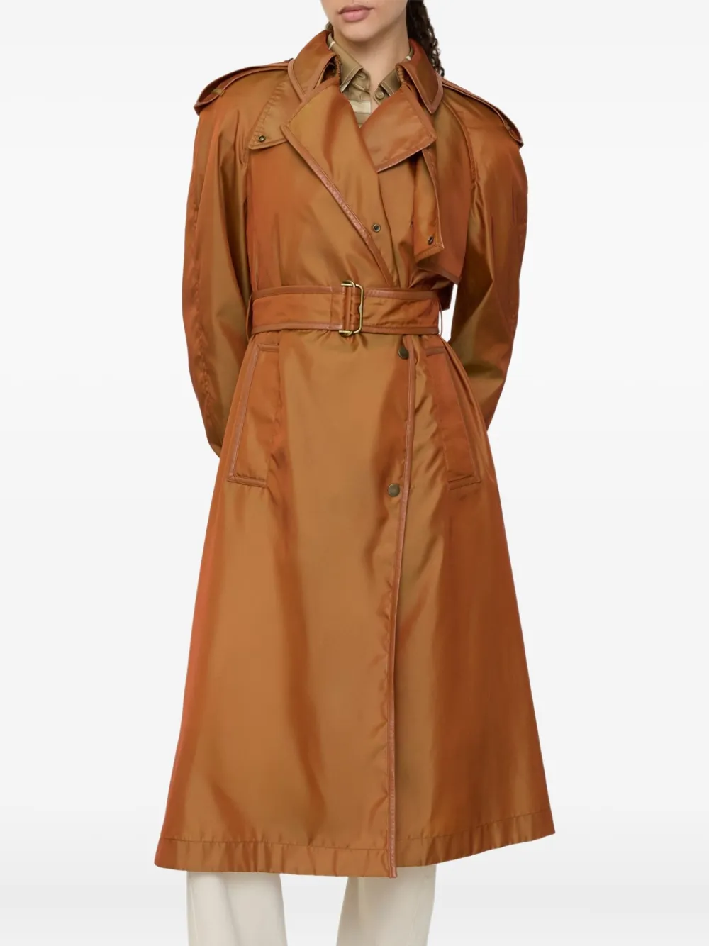 Burberry Trench doppiopetto con cappuccio - Marrone