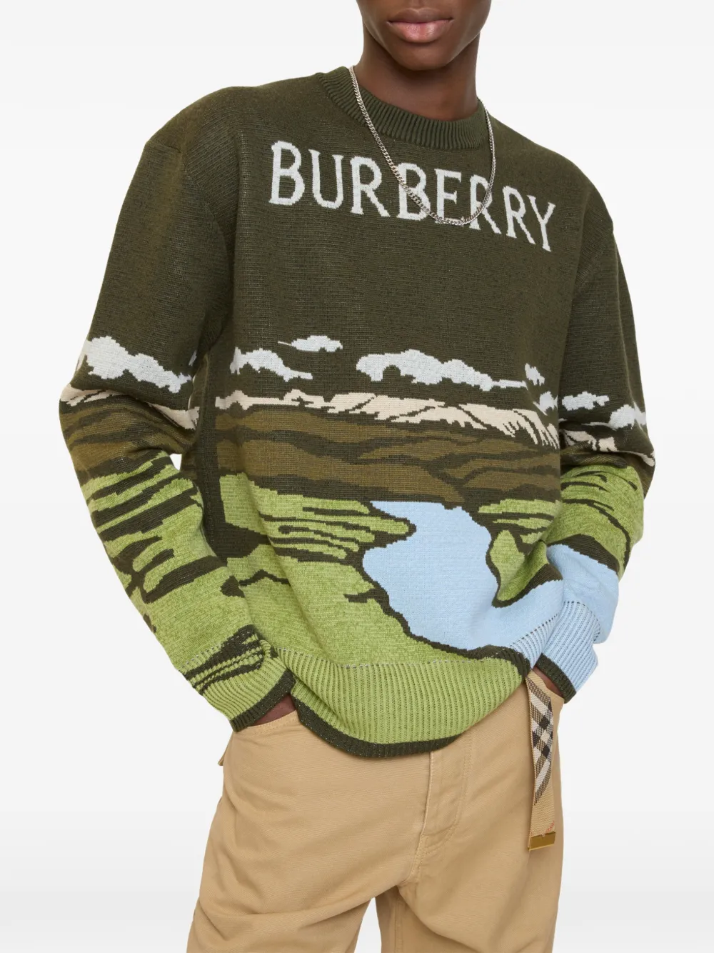 Burberry Trui met jacquard - Groen