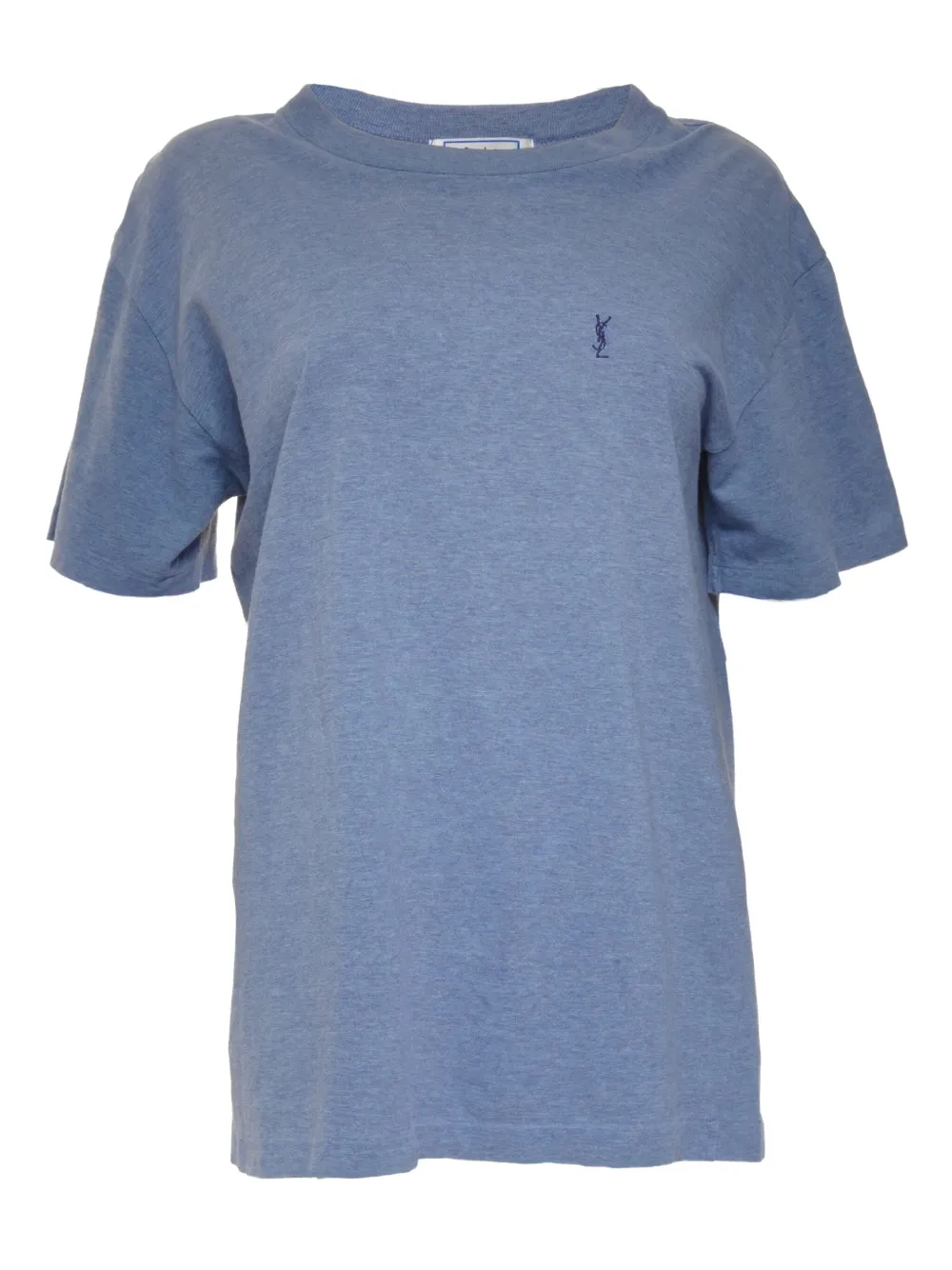 Pre-owned Saint Laurent 1990s Logo-embroidered T-shirt In Blue