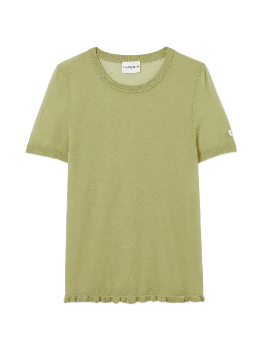 Claudie Pierlot ruffled-hem short-sleeve T-shirt - Verde