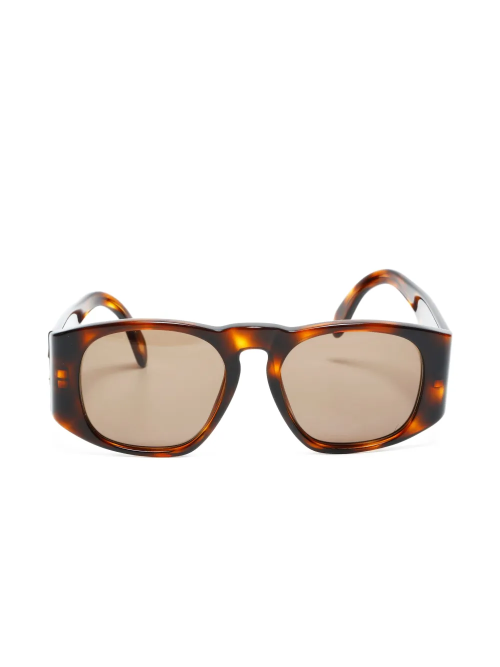 CHANEL Pre-Owned 1990s CC-logo square-frame sunglasses - ブラウン