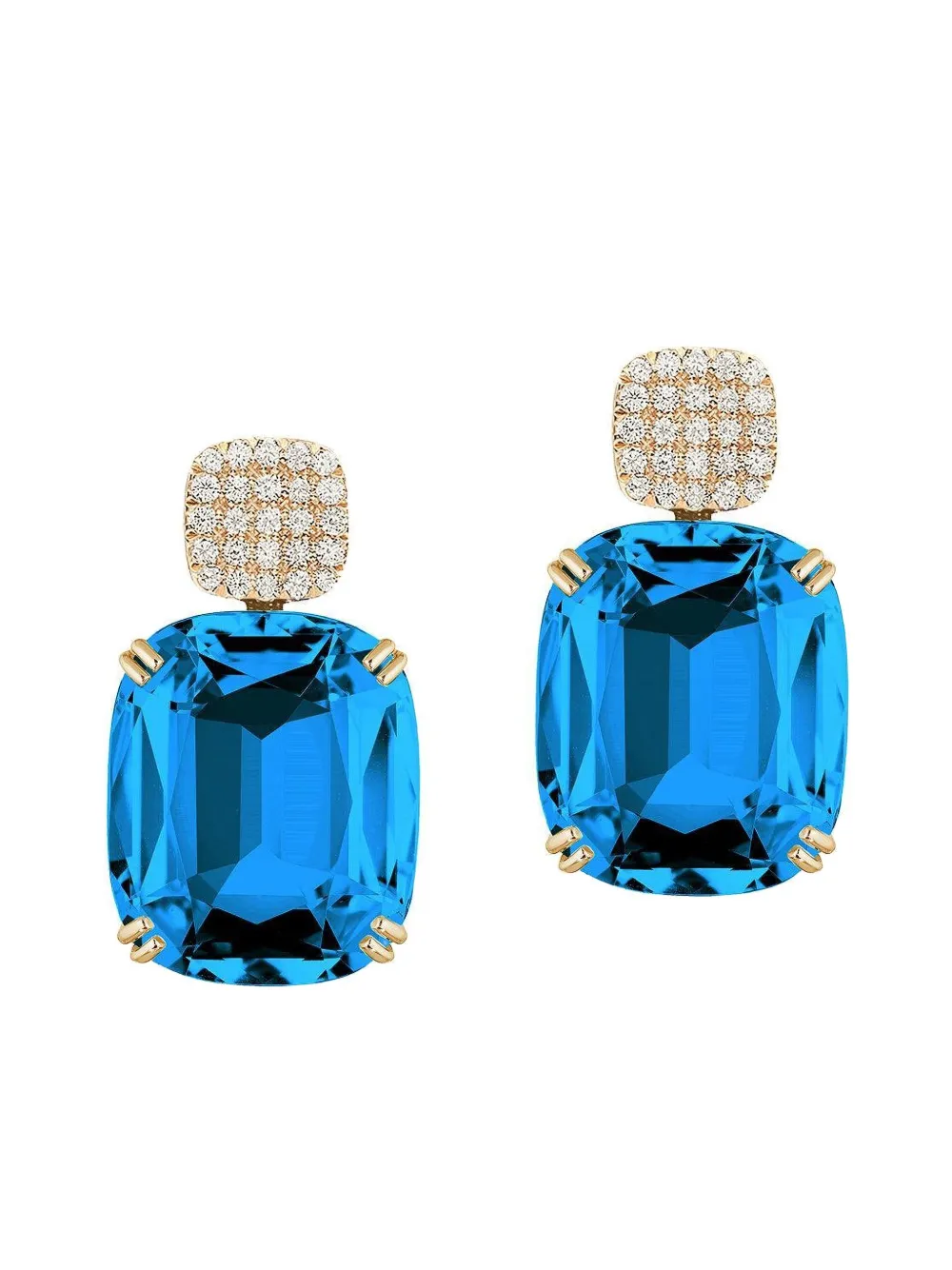 Goshwara 18K yellow gold embellished topaz and diamond earrings -