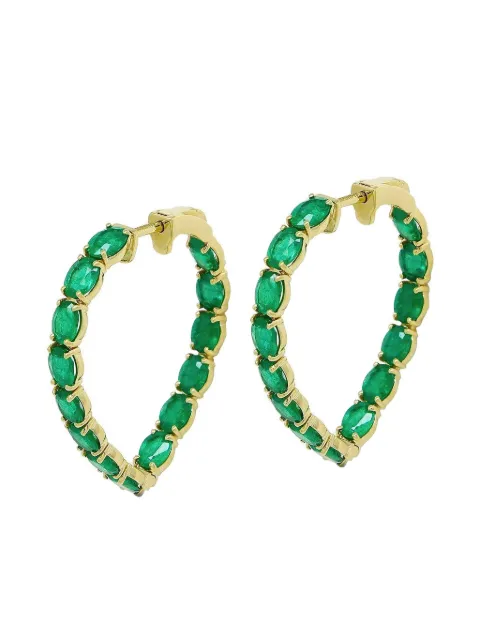 Goshwara pendientes en oro amarillo de 18 ct con esmeralda