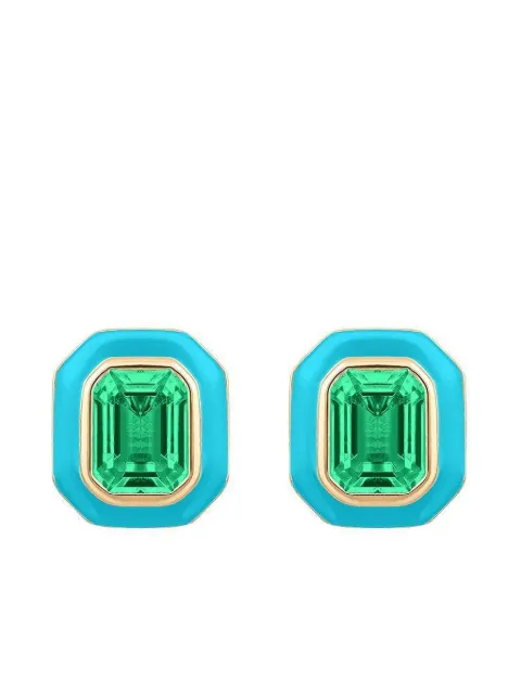 Goshwara pendientes en oro amarillo de 18 ct con turquesa