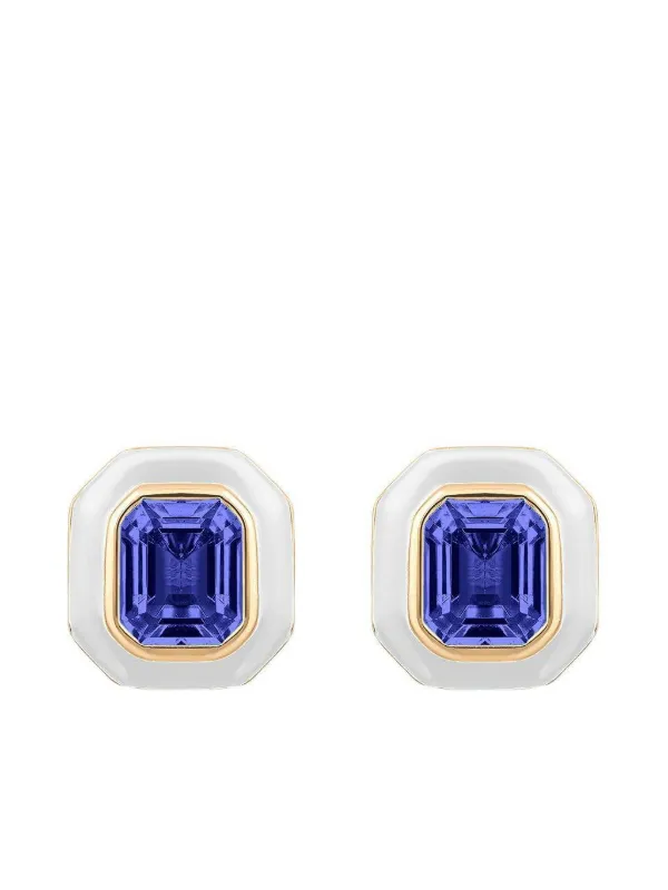 Goshwara スクエアカット タンザナイト ピアス 18Kイエローゴールド