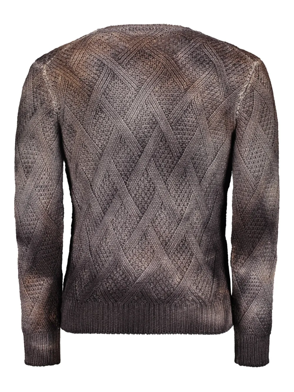 Moorer Tie-dye Effect Long-sleeve Sweater In Brown