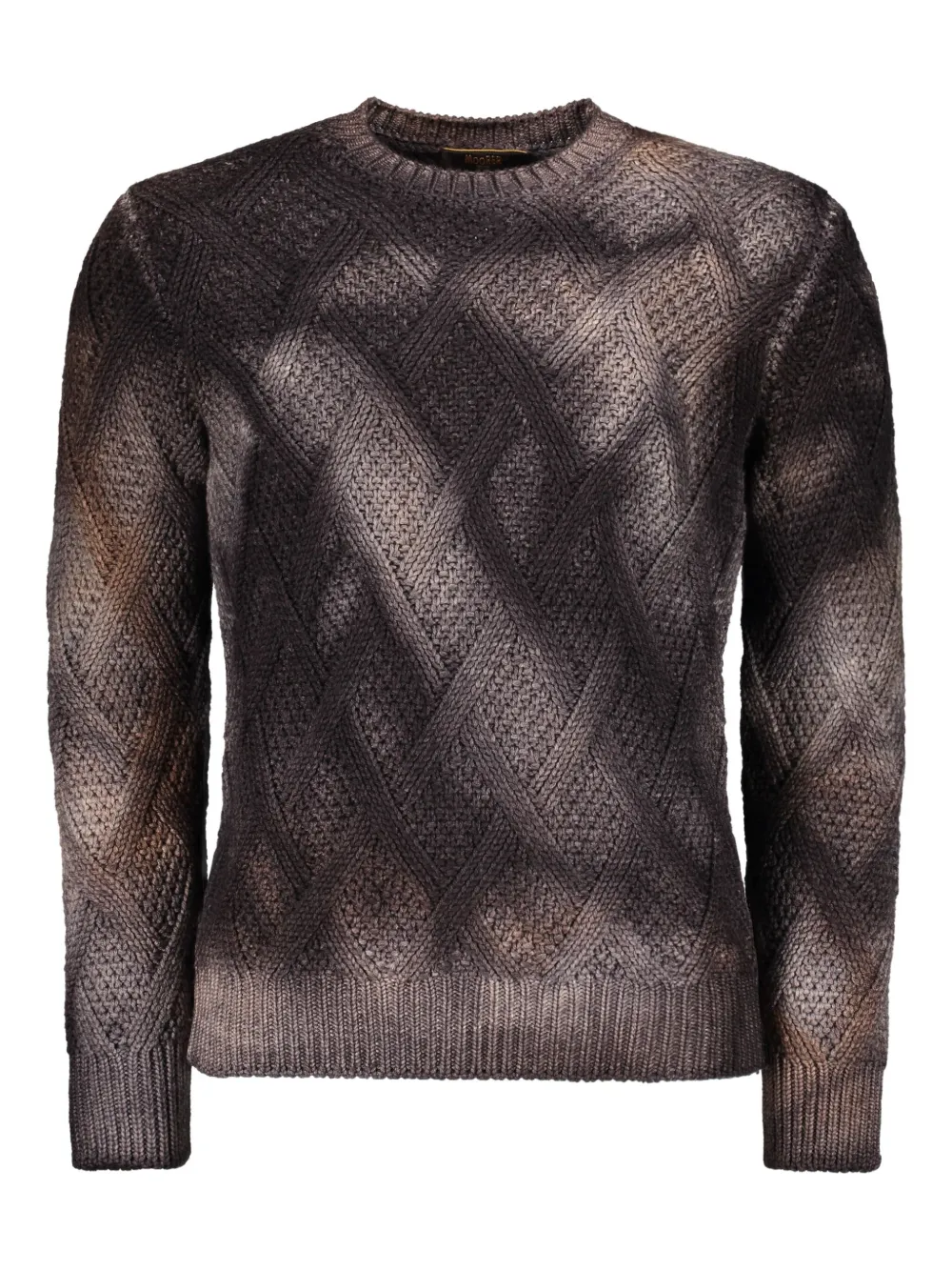 Moorer Tie-dye Effect Long-sleeve Sweater In Brown