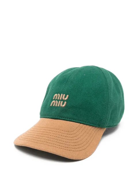 Miu Miu logo two-tone baseball cap