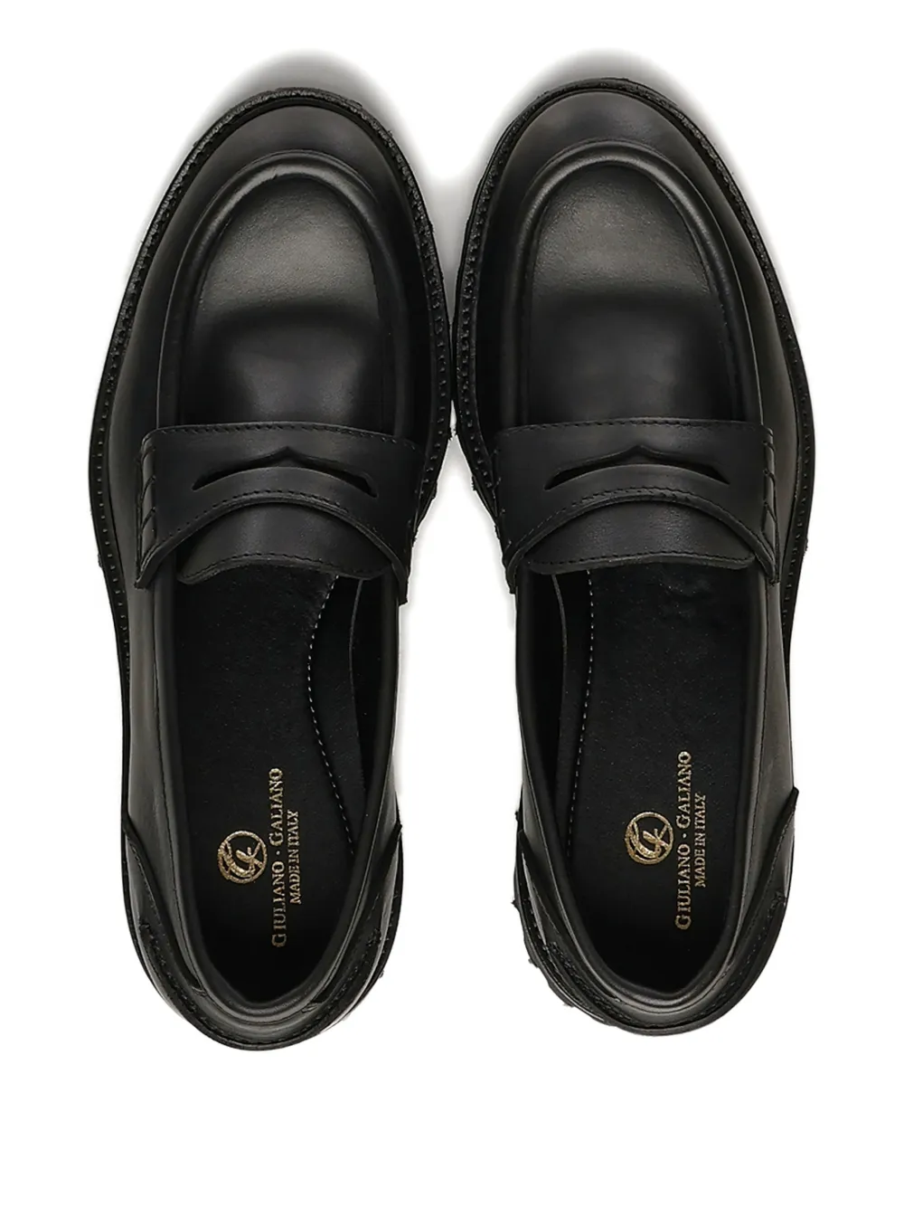 Giuliano Galiano Kobra loafers met chunky zool Zwart