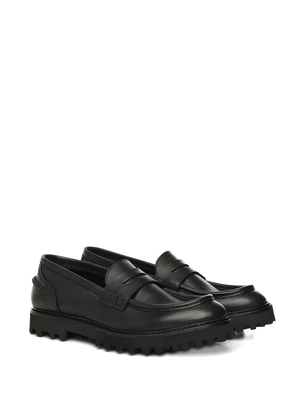 Giuliano Galiano Kobra lug-sole loafers - Zwart