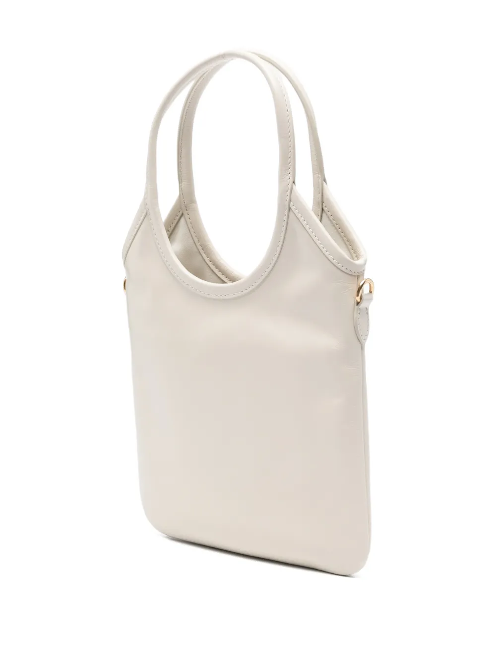 Miu Ivy leren shopper Wit