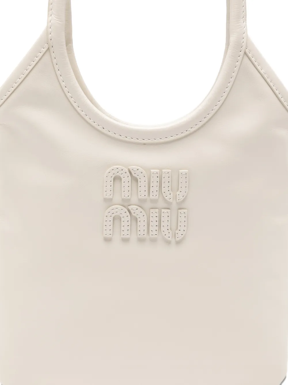 Miu Ivy leren shopper Wit