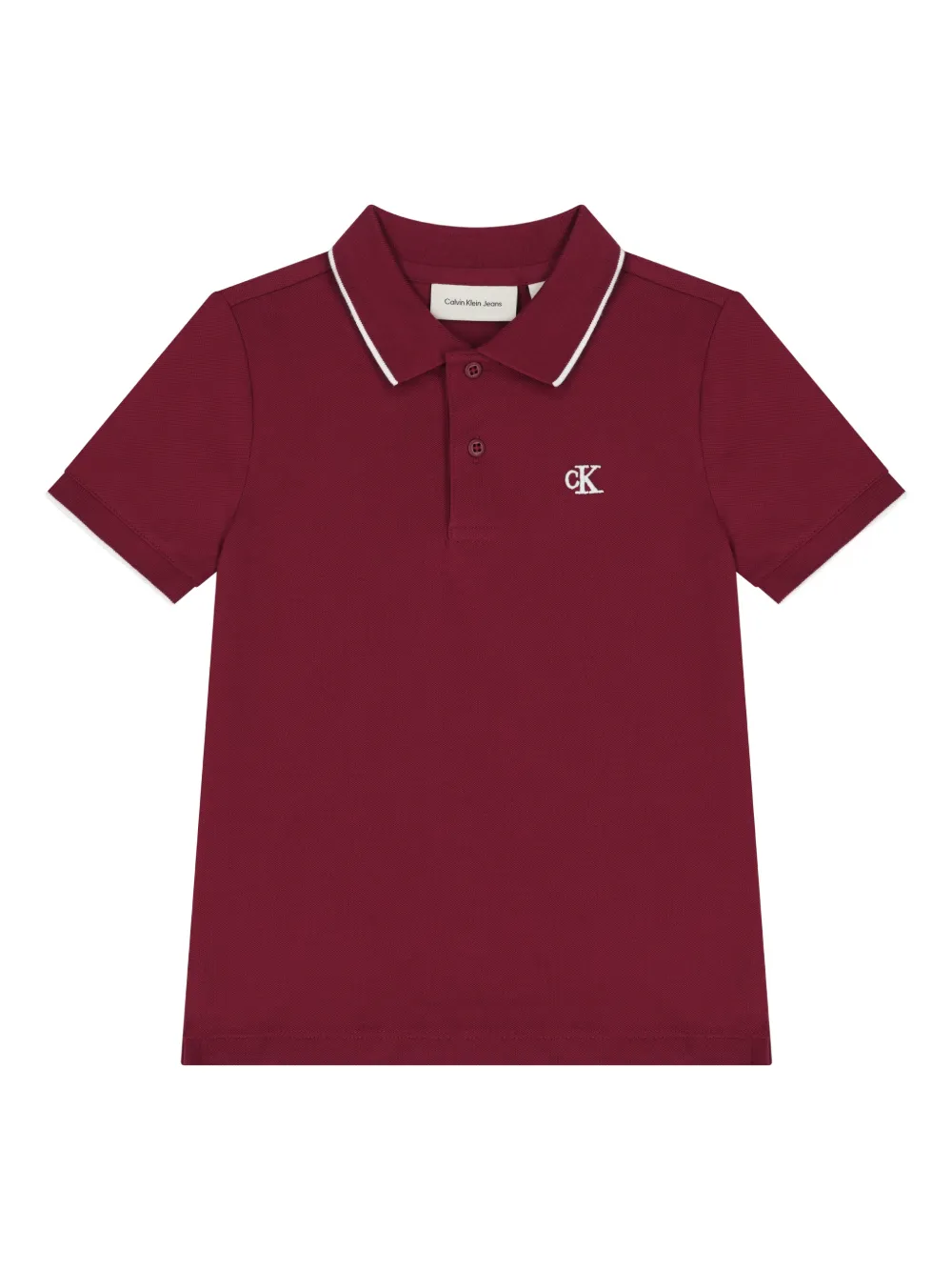 Calvin Klein Kids logo-embroidered polo shirt - Rosso