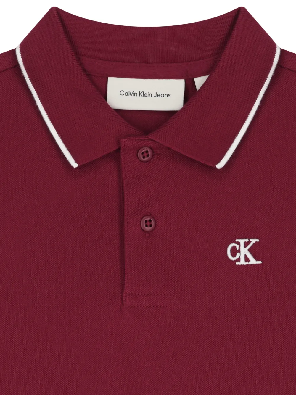 Calvin Klein Logo-embroidered Polo Shirt In Red