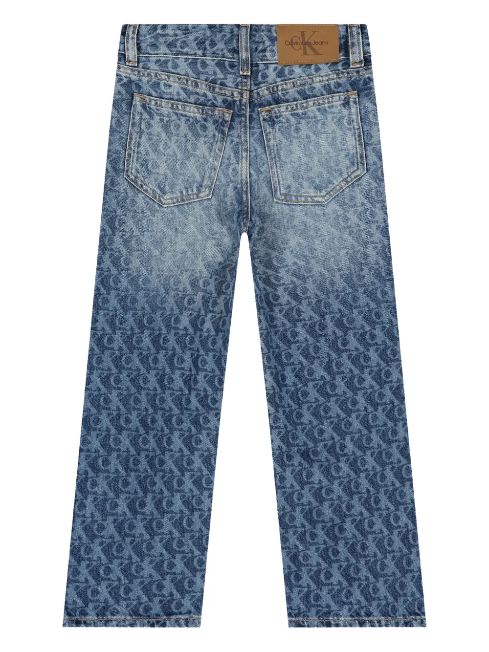 Calvin Klein Logo-pattern Jeans In Blue