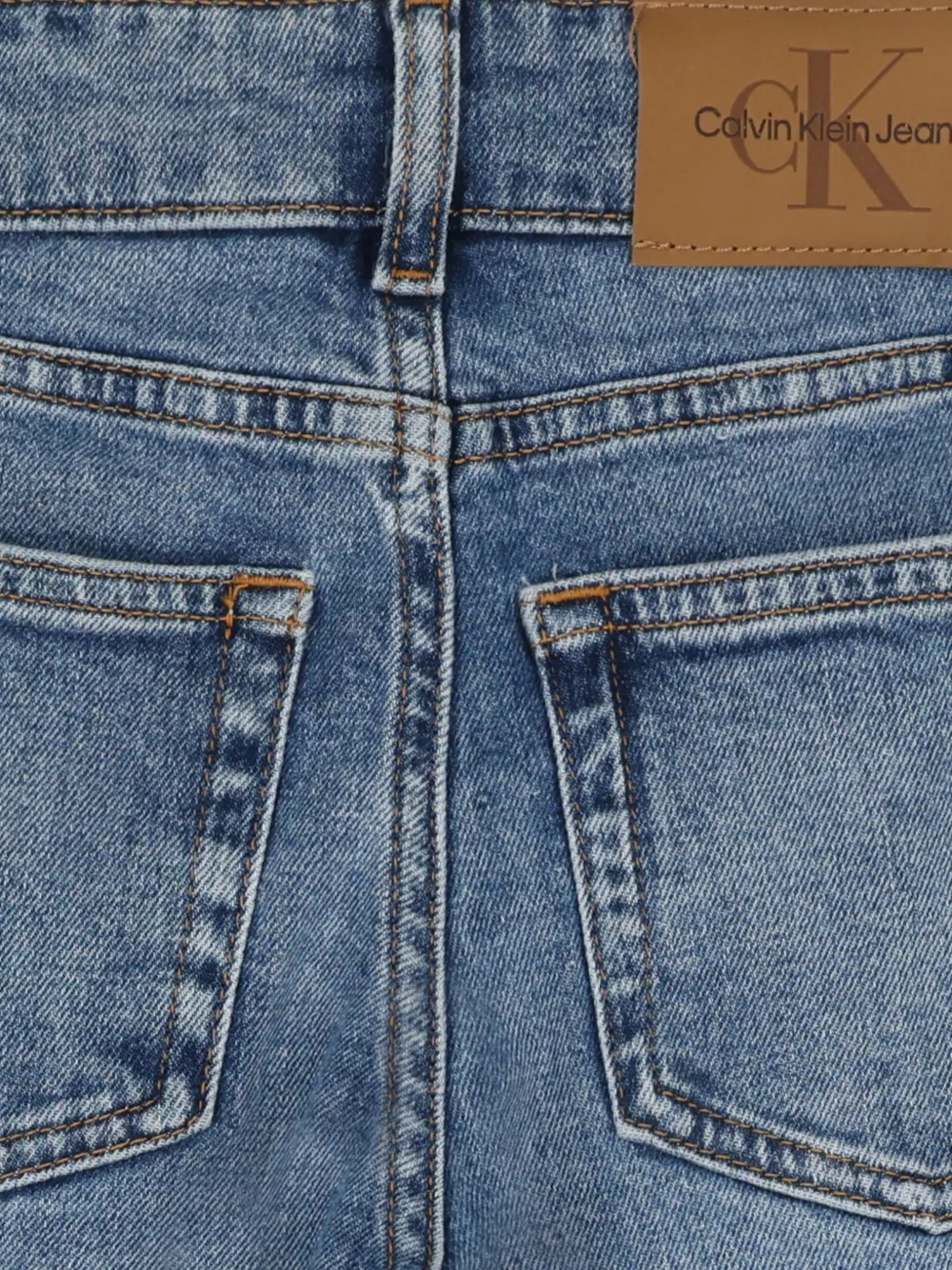 Calvin Klein Logo-patch Jeans In Blue