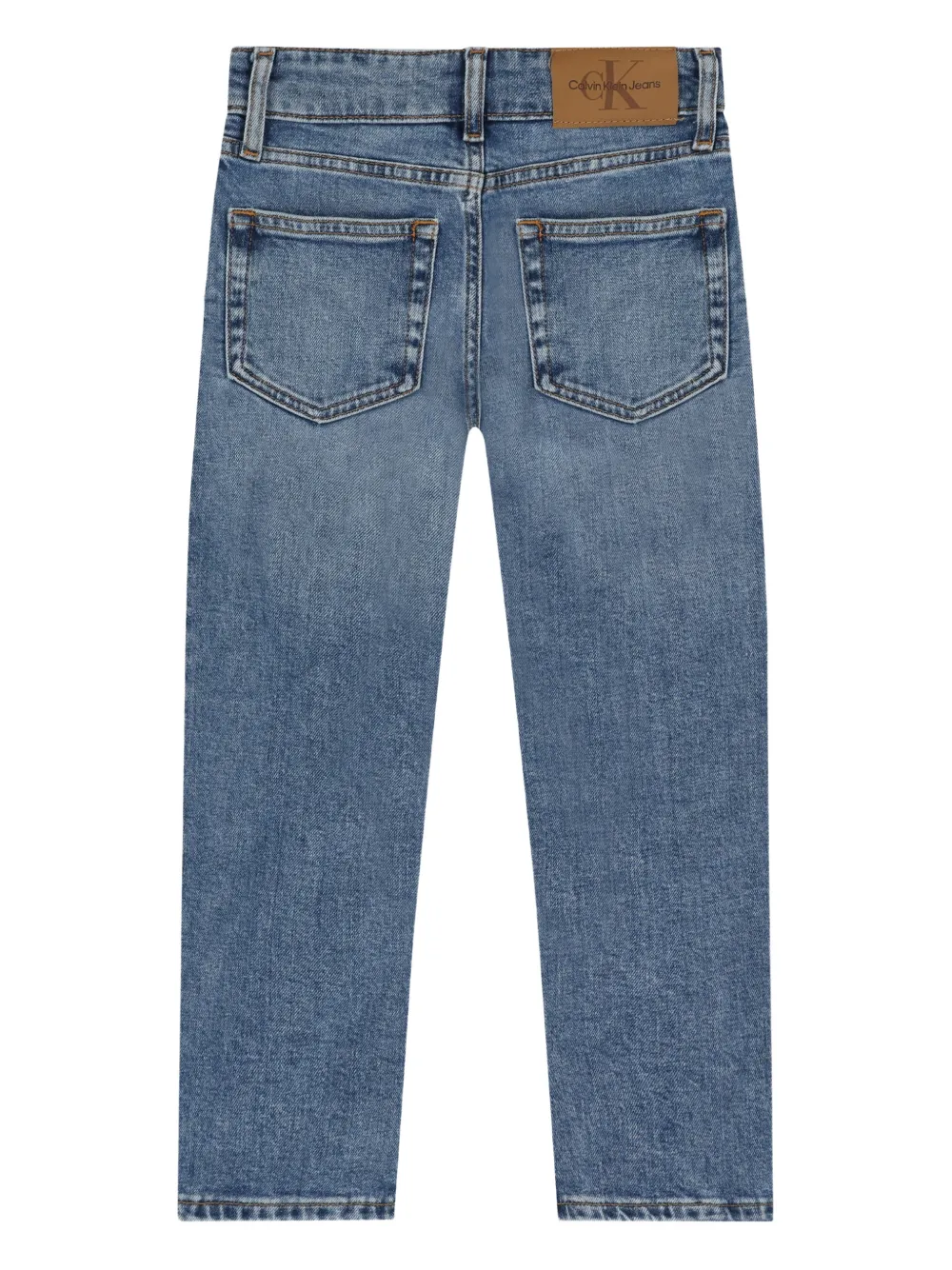 Calvin Klein Logo-patch Jeans In Blue