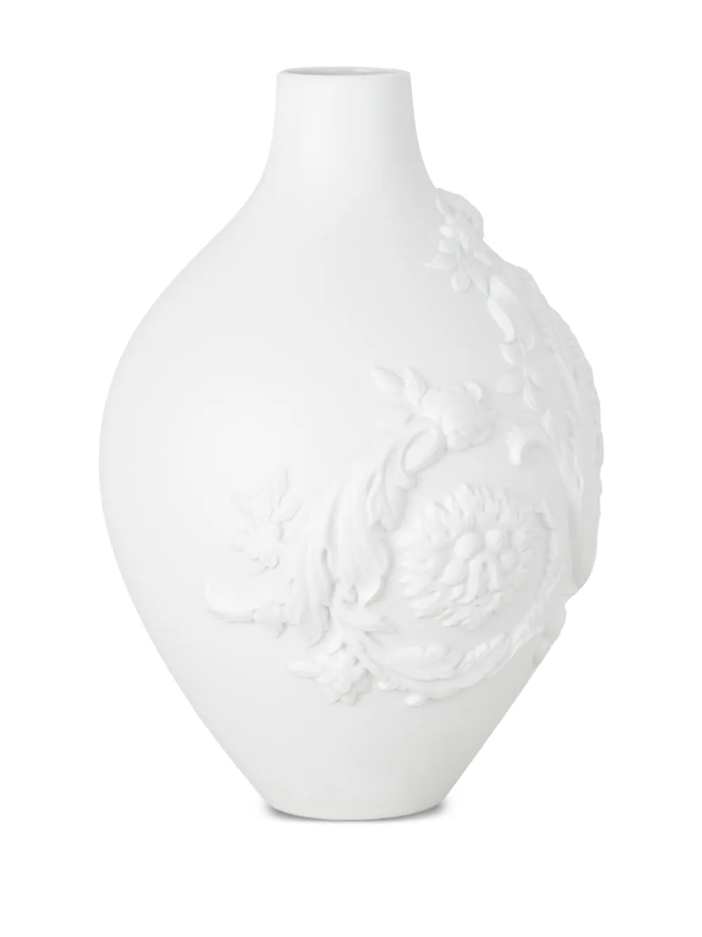 Versace 3D Barocco porseleinen vaas (33 cm) - Wit