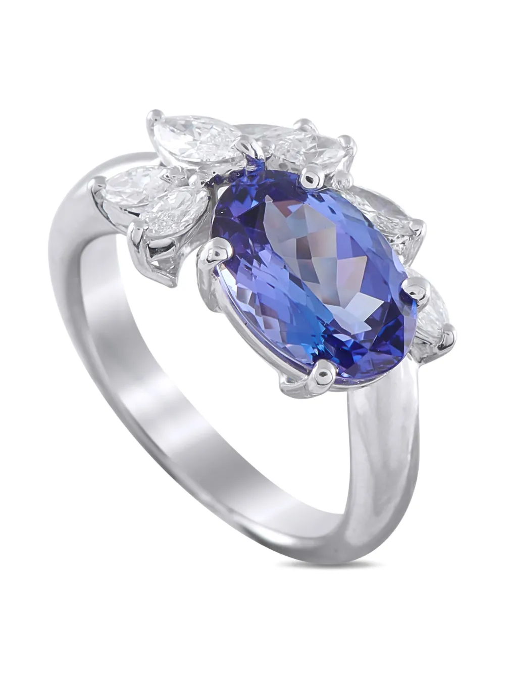LB Exclusive platinum diamond tanzanite ring - シルバートーン